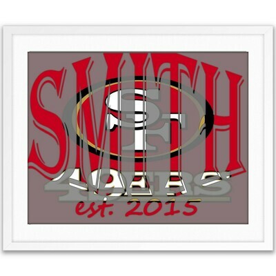 San Francisco 49ers SF49 NFL Football Custom Name Art Gift -- Photo print