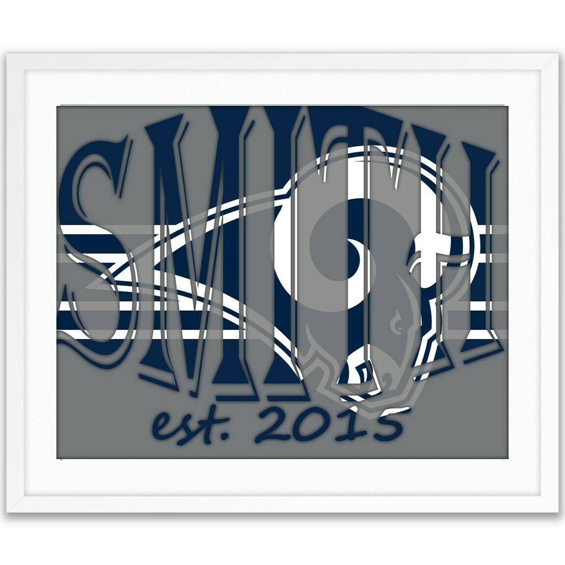 Los Angeles LA Rams NFL Football Custom Name Art Gift -- Photo print