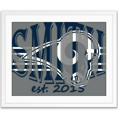 Los Angeles LA Rams NFL Football Custom Name Art Gift -- Photo print