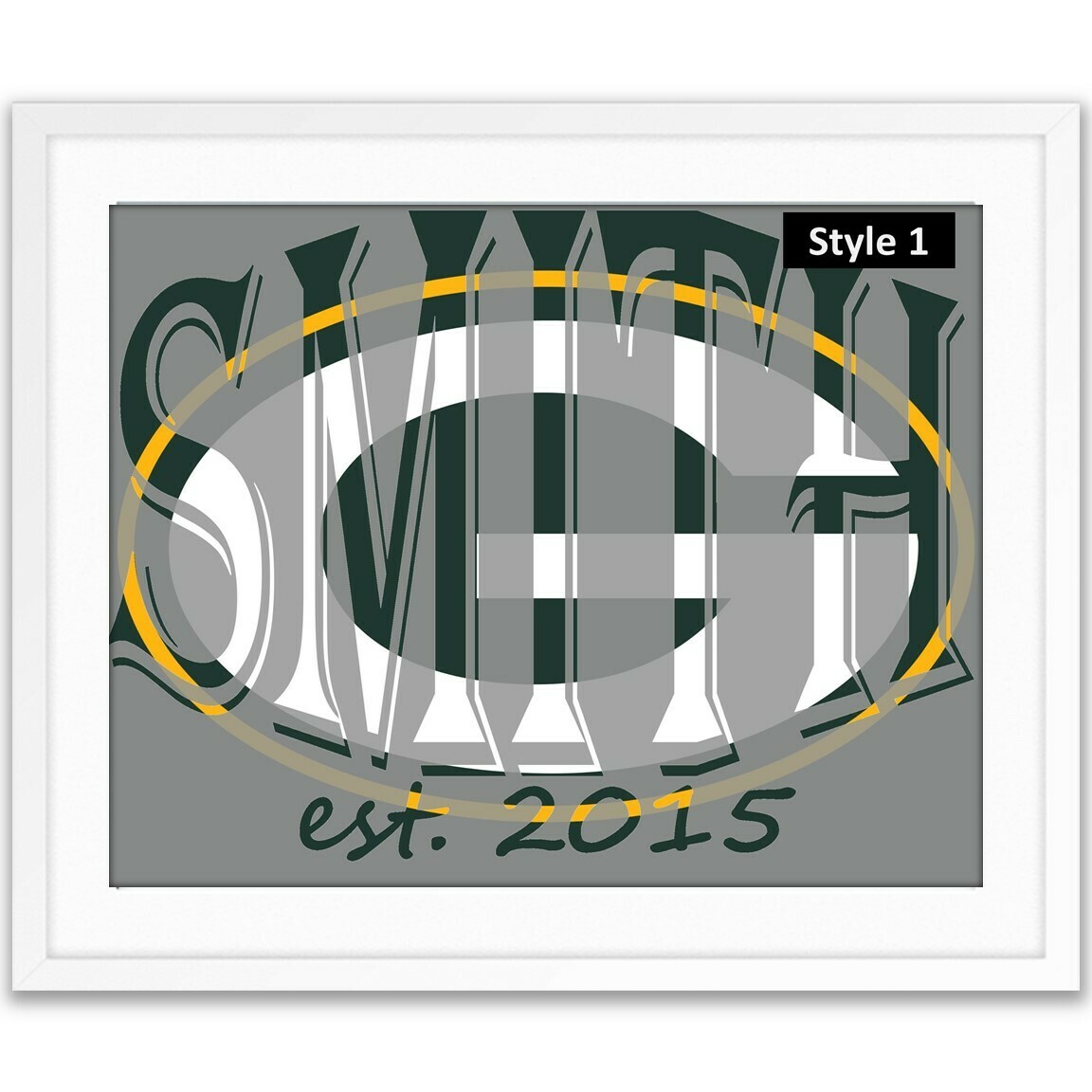 Green Bay Packers NFL Football Custom Name Art Gift -- Photo print