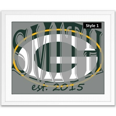 Green Bay Packers NFL Football Custom Name Art Gift -- Photo print