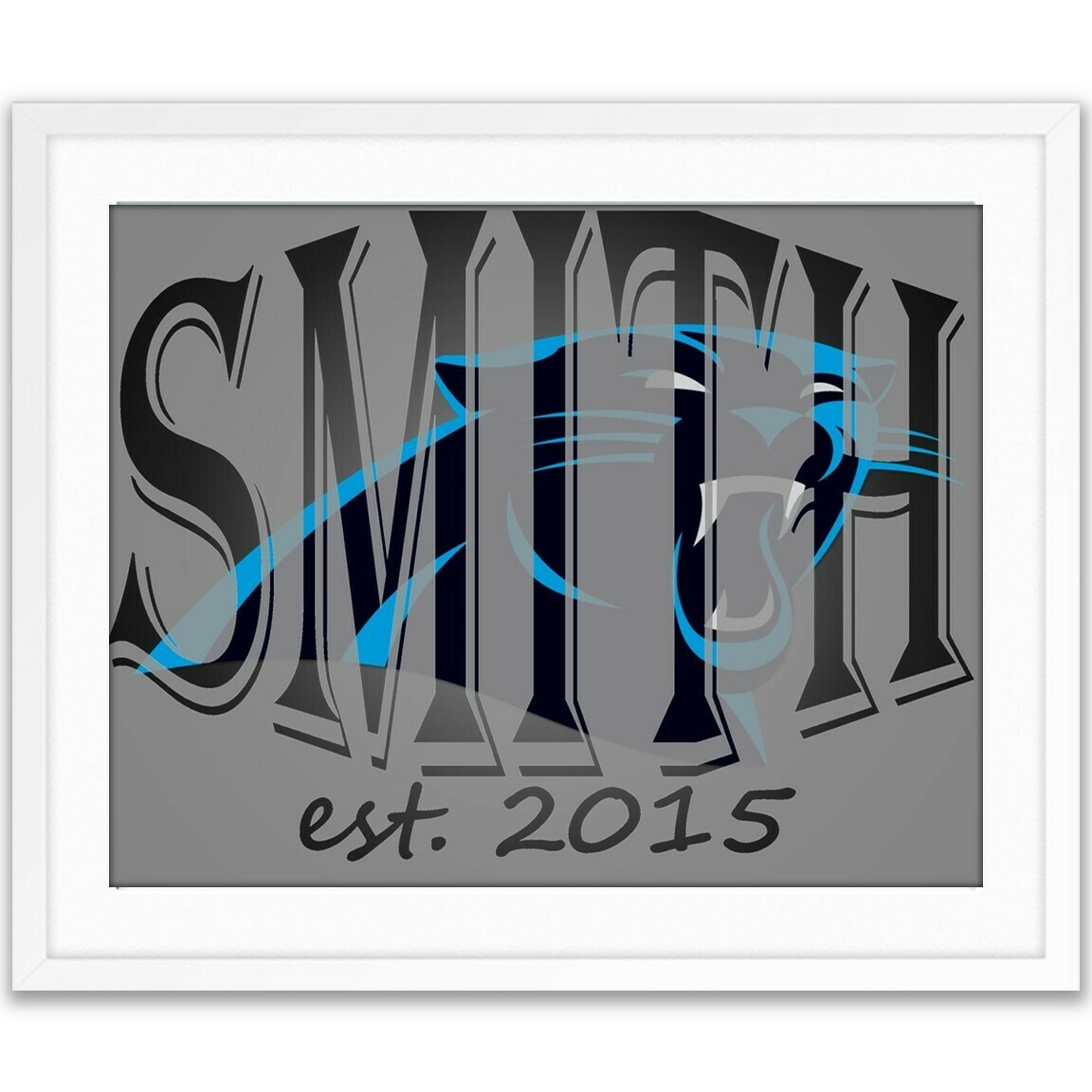 Carolina Panthers NFL Football Custom Name Art Gift -- Photo print