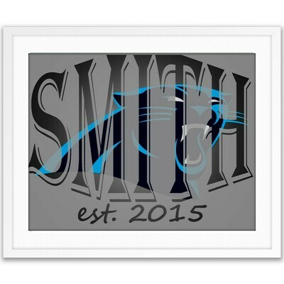 Carolina Panthers NFL Football Custom Name Art Gift -- Photo print