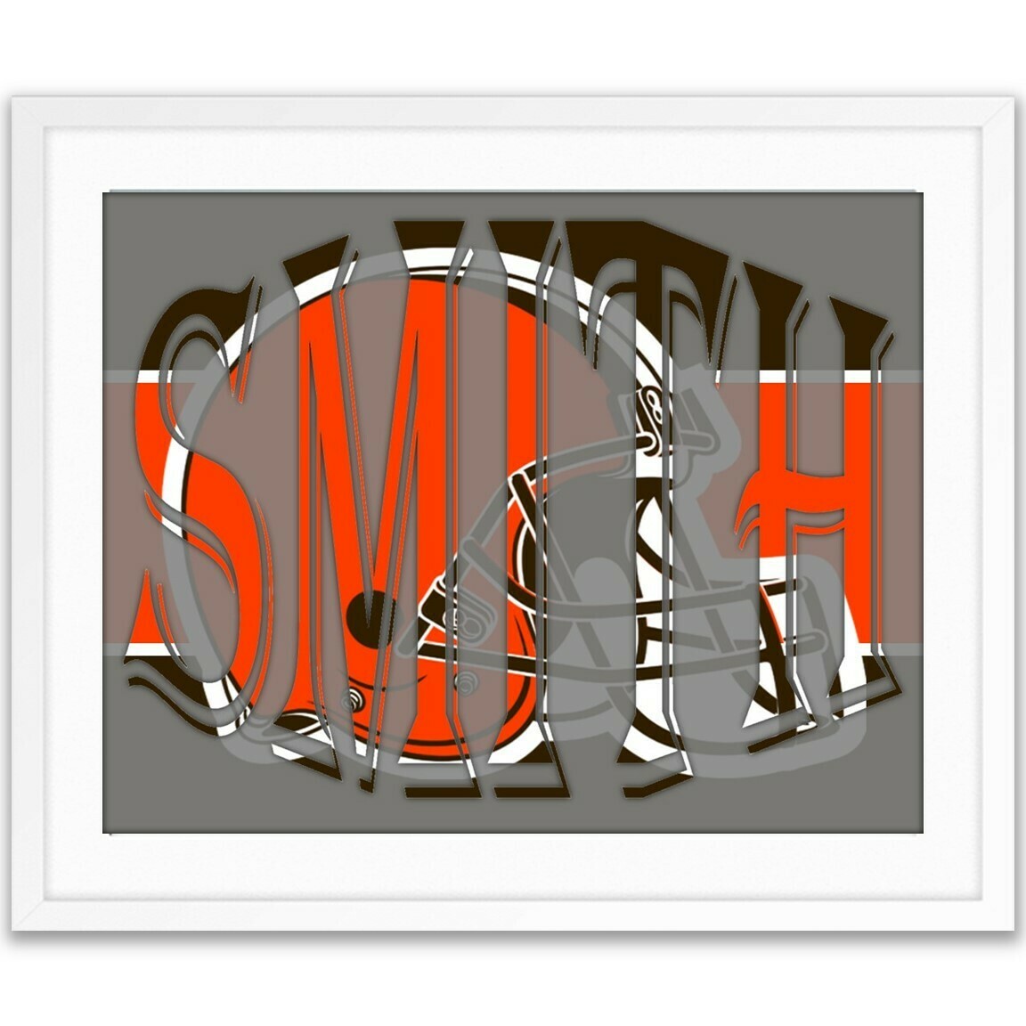 Cleveland Browns Dawg Pound NFL Football Custom Name Art Gift -- Photo print