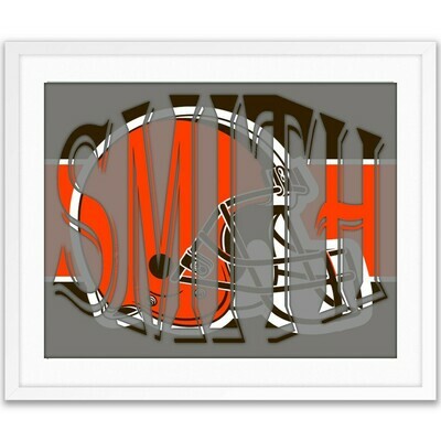 Cleveland Browns Dawg Pound NFL Football Custom Name Art Gift -- Photo print