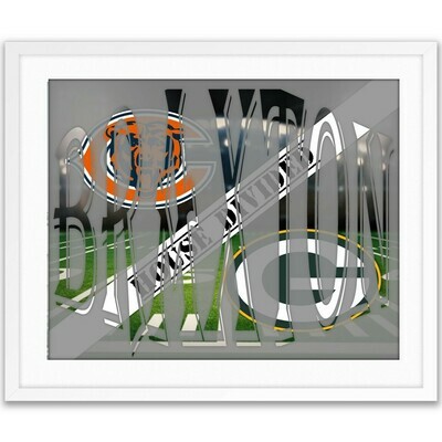 RIVALRY NFL Chicago Bears Green Bay Packers Custom Name Art Gift House Divided