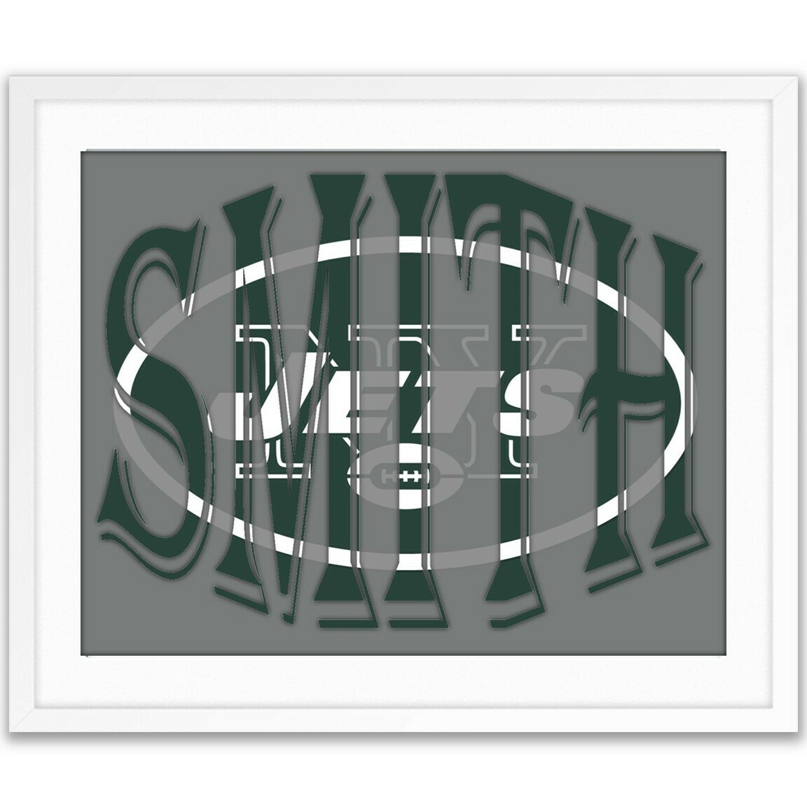 New York Jets NFL Football Custom Name Art Gift Xmas Present