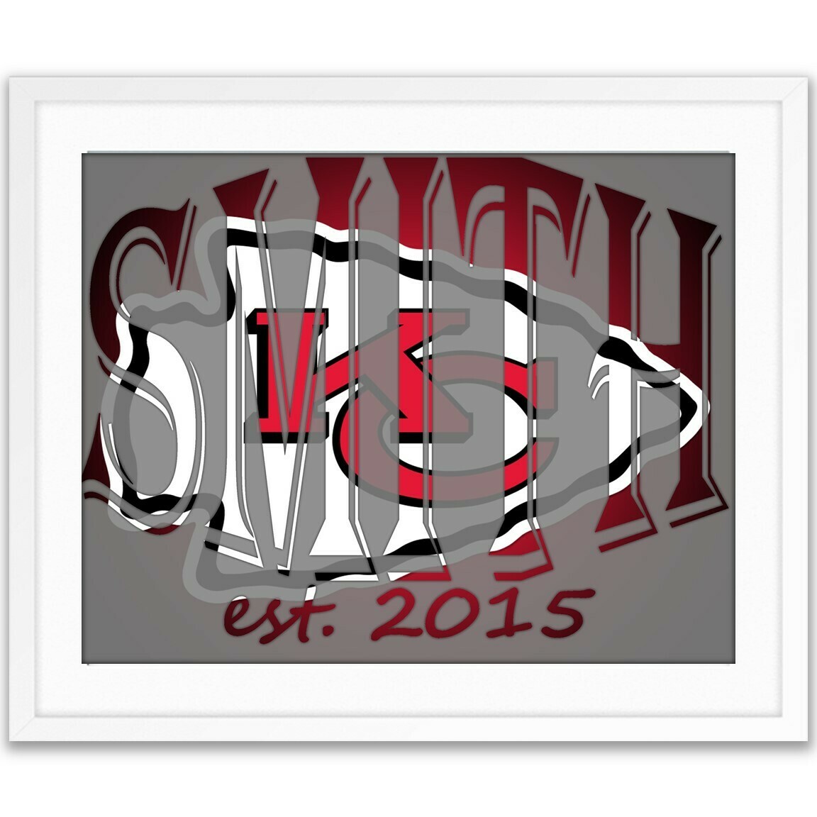 Kansas City Chiefs KC Chiefs NFL Football Custom Name Art Gift -- Photo print