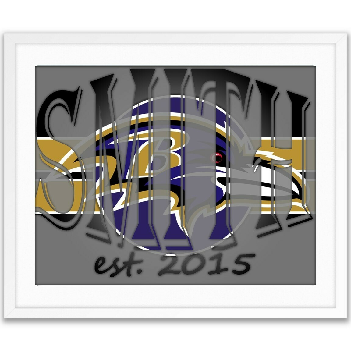 Baltimore Ravens NFL Football Custom Name Art Gift -- Photo print