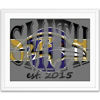 Baltimore Ravens NFL Football Custom Name Art Gift -- Photo print