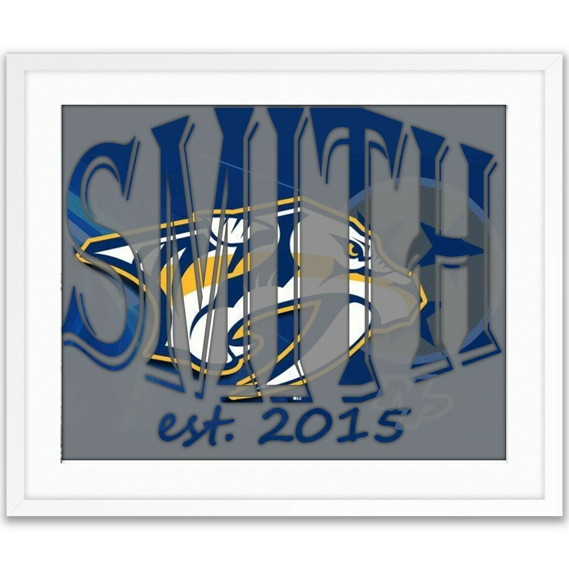 Nashville Predators NHL Hockey Custom Name Art Gift -- Photo print
