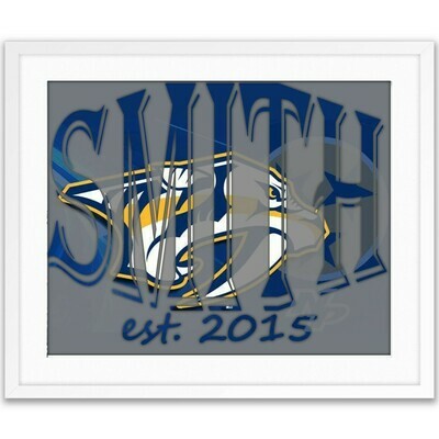 Nashville Predators NHL Hockey Custom Name Art Gift -- Photo print