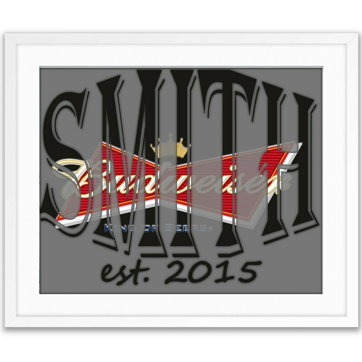 Budweiser Beer Bud Custom Name Art Gift -- Photo print