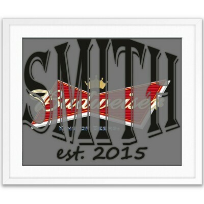 Budweiser Beer Bud Custom Name Art Gift -- Photo print