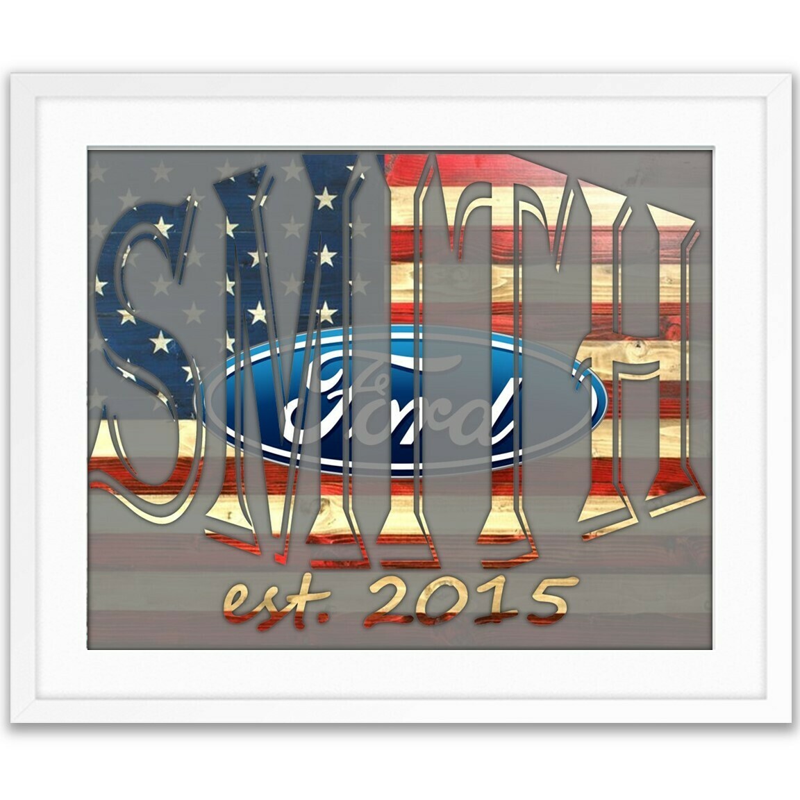 Ford Mustang F150 F Series themed Custom Name Art Gift -- Photo print