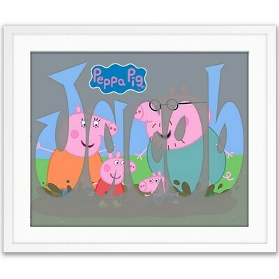 Peppa Pig Custom Name Art Gift -- Photo print