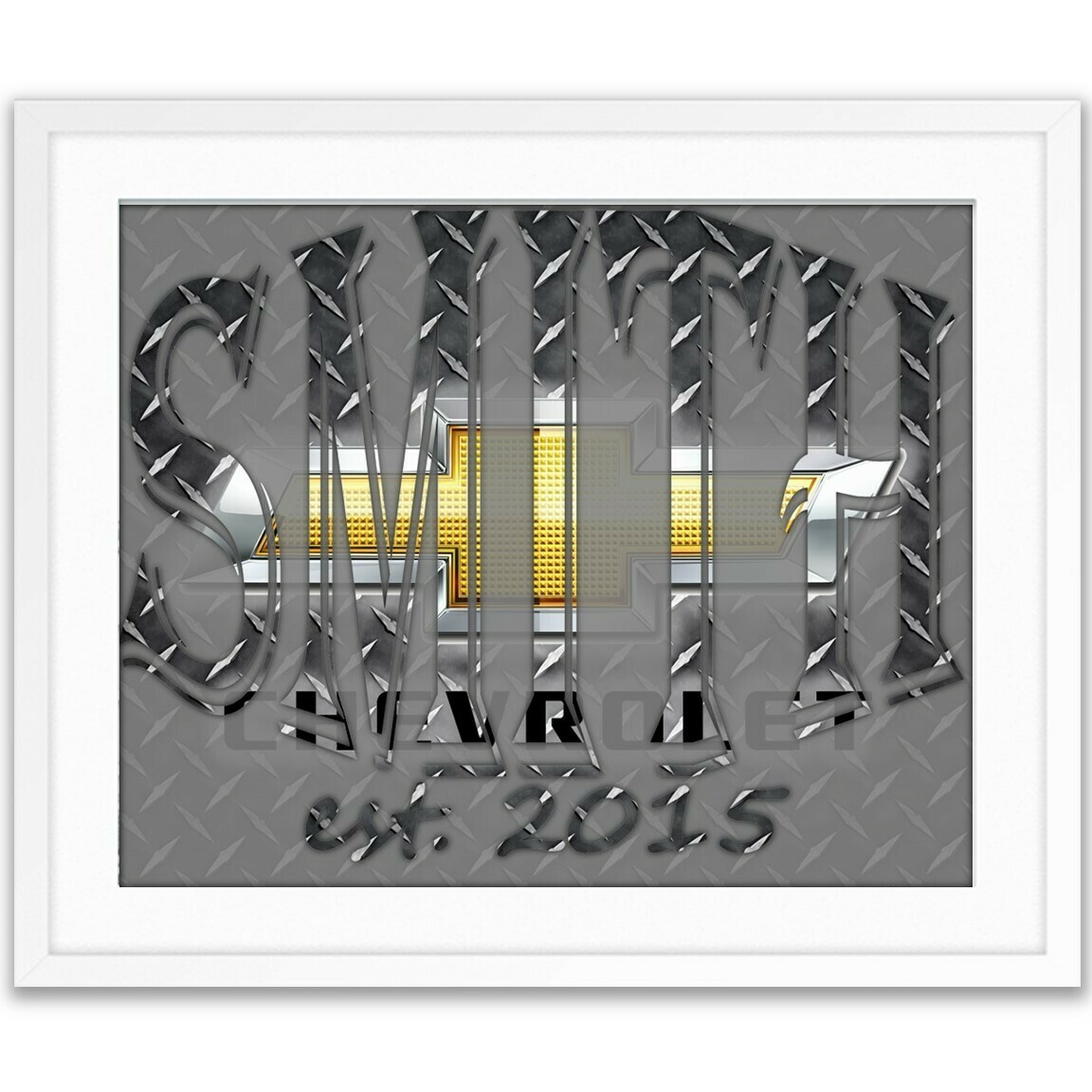 Chevrolet Chevy Bowtie Custom Name Art Gift -- Photo print