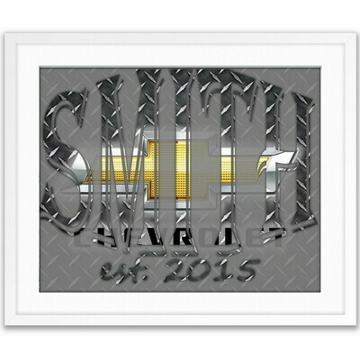 Chevrolet Chevy Bowtie Custom Name Art Gift -- Photo print