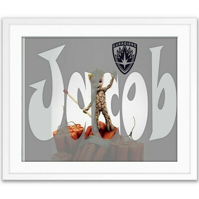 Groot from Guardians of the Galaxy Custom Name Art Gift -- Photo print