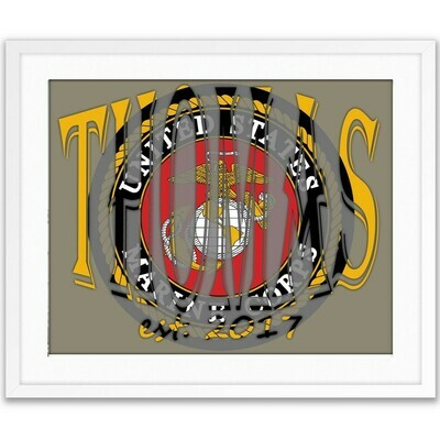 United States Marine Corps USMC Custom Name Art Gift -- Photo print
