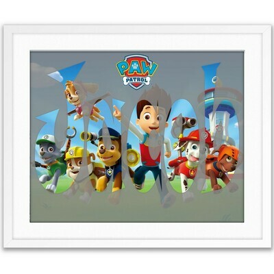 Paw Patrol Nick Jr. Custom and Personalized Name Art Gift -- Photo print