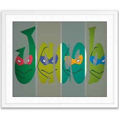 Teenage Mutant Ninja Turtles TMNT Custom Name Art Gift -- Photo print