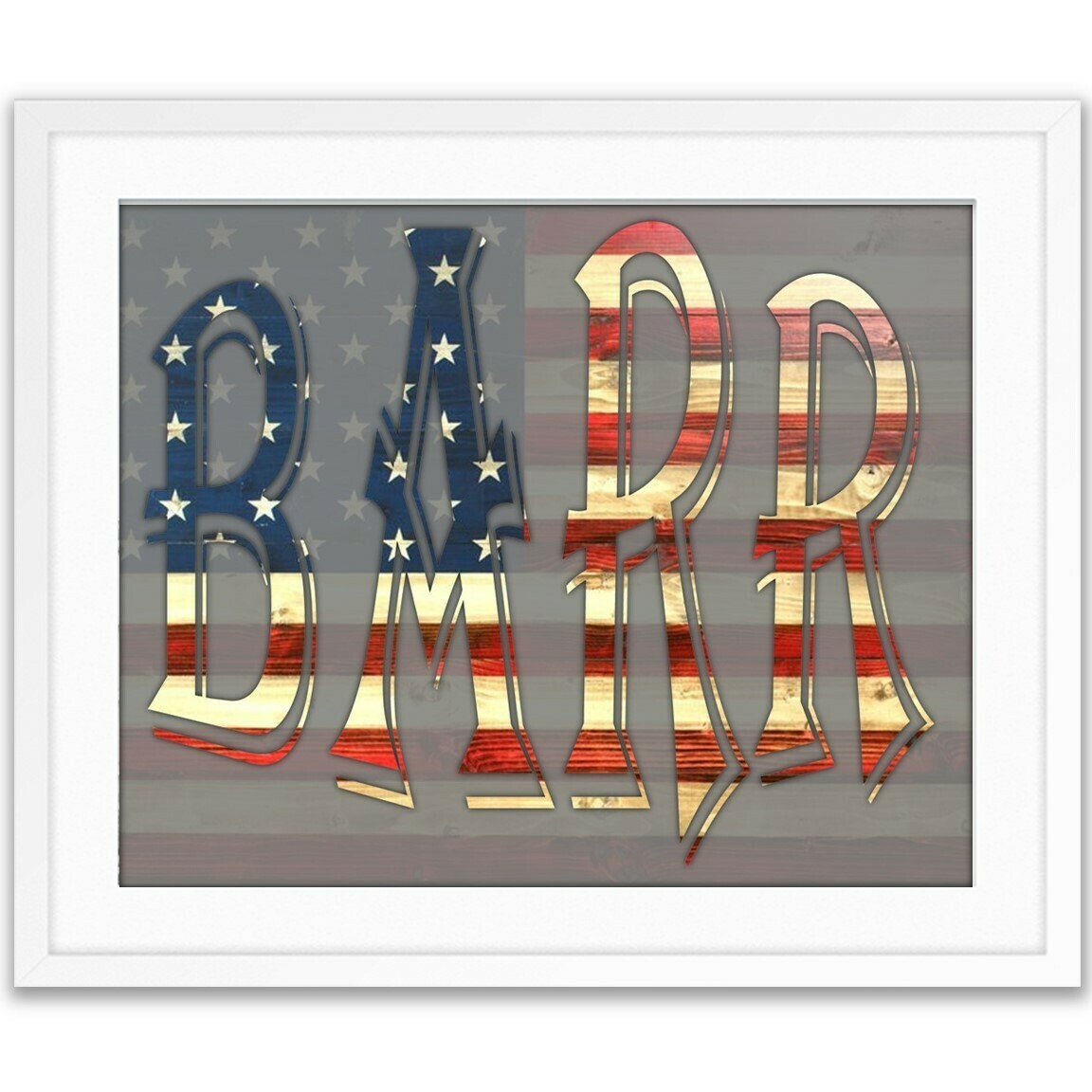 United States America USA Flag Custom Name Gift -- Photo print