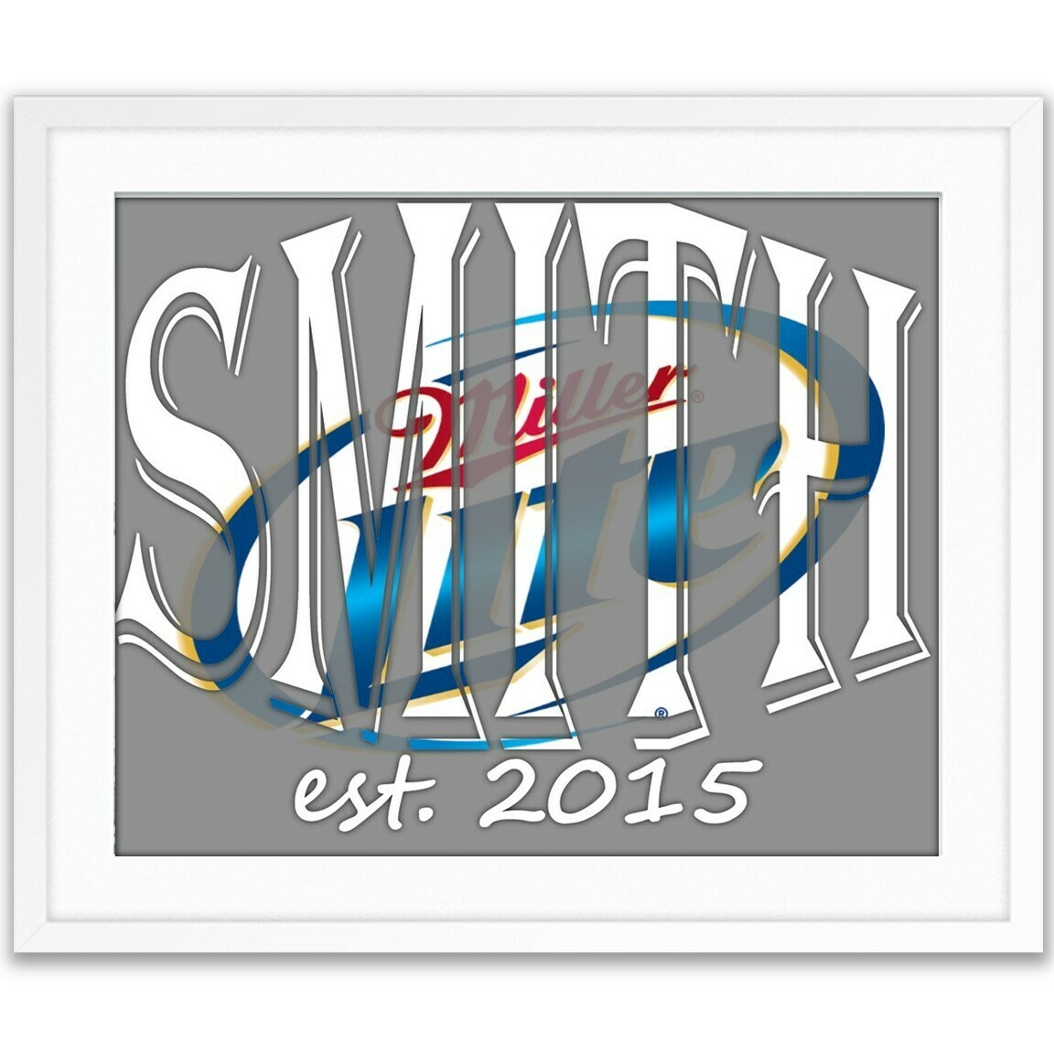 Miller Lite Beer Brewing Custom Name Art Gift -- Photo print