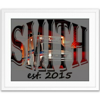Paramedic, Nurse, Doctor, Ambulance Custom Name Art Gift -- Photo print