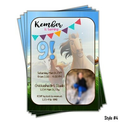 Spirit Riding Horse Birthday Invitation 5x7