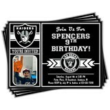 Las Vegas Raiders Photo NFL Football Birthday Invitation 5&quot;x7&quot;