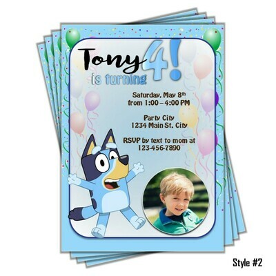 Bluey Birthday Party Invitation 5x7 Disney