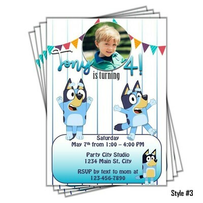 Bluey Birthday Party Invitation 5x7 Disney