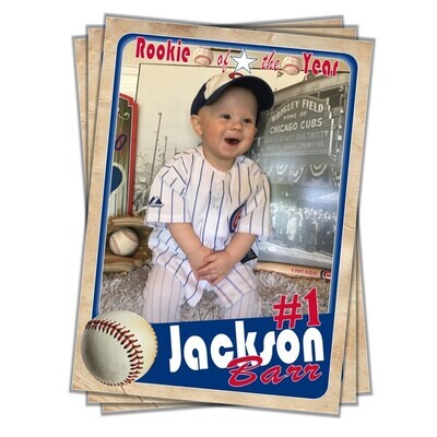 Generic MLB Theme Vintage Trading Cards Invitations inserts