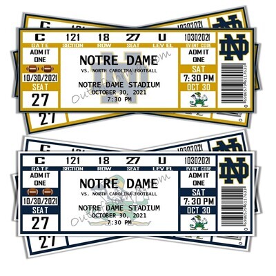 Notre Dame Fighting Irish Vintage College Football Collectible Decorative Gift Ticket