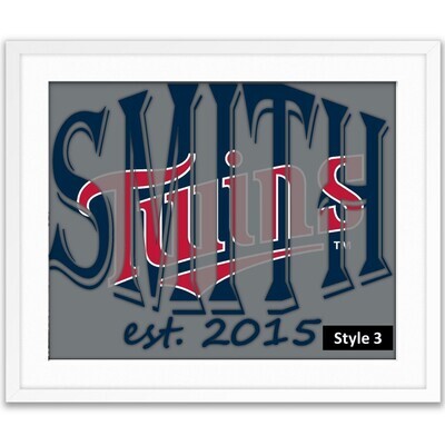 Minnesota Twins MLB Baseball Custom Name Art Gift -- Photo print