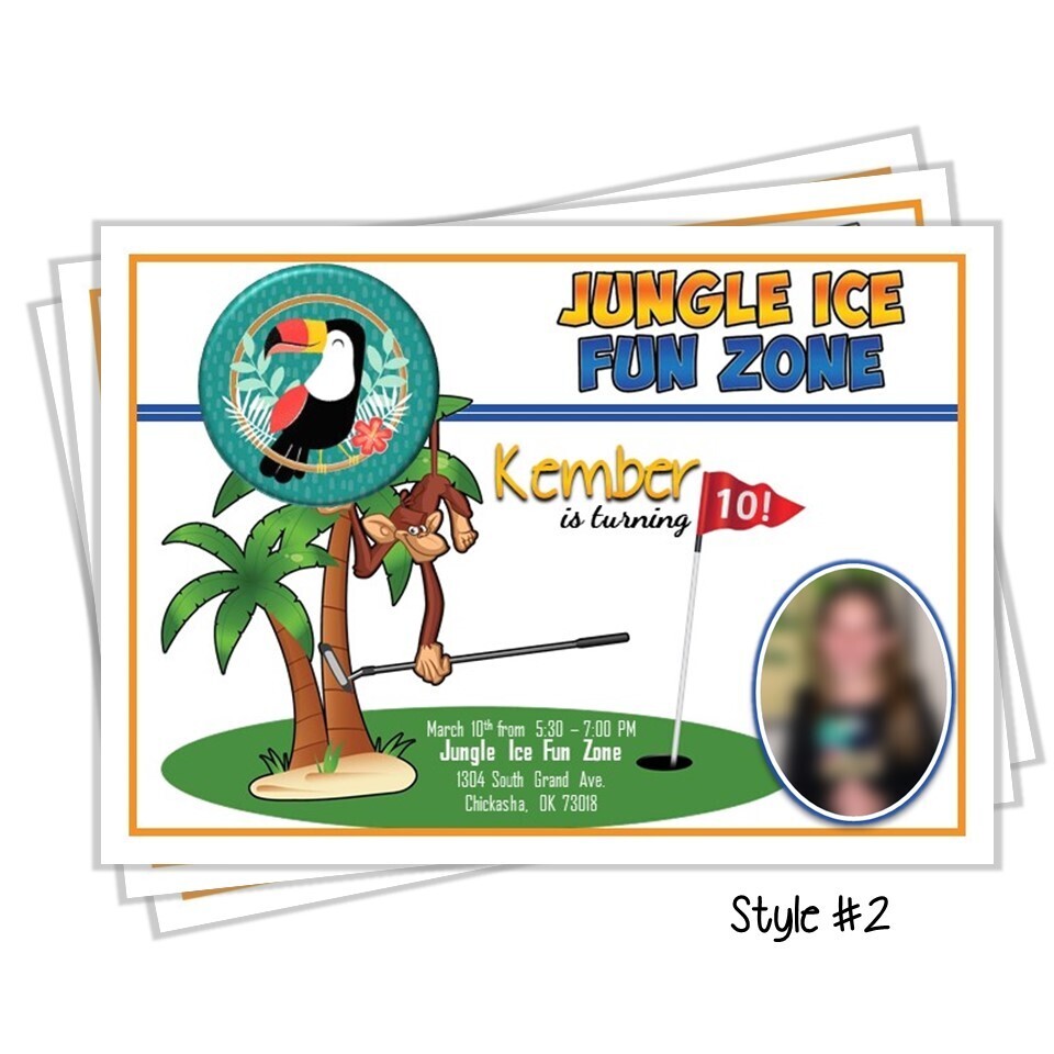 Jungle Ice Zone Birthday Invitation 5x7
