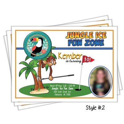 Jungle Ice Zone Birthday Invitation 5x7
