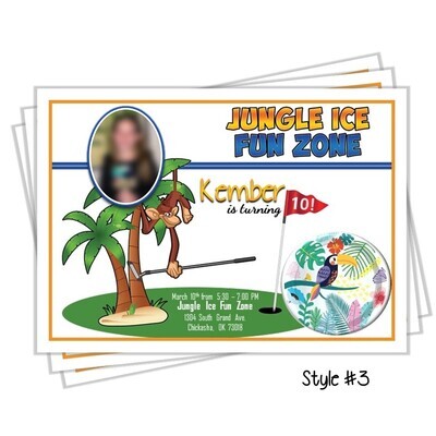 Jungle Ice Zone Birthday Invitation 5x7
