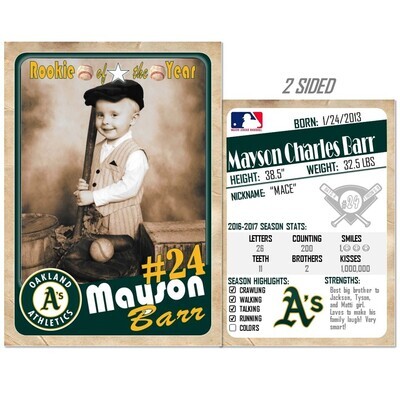 Oakland Athletics A&#39;s Vintage Trading Cards Invitations inserts