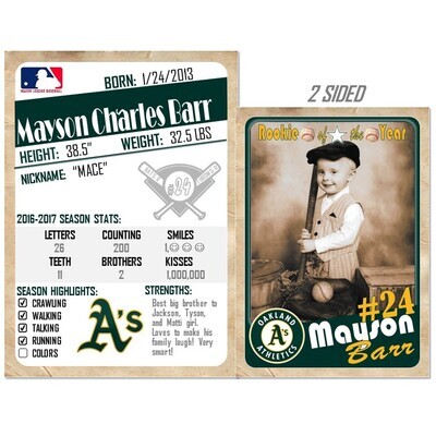 Oakland Athletics A's Vintage Trading Cards Invitations inserts