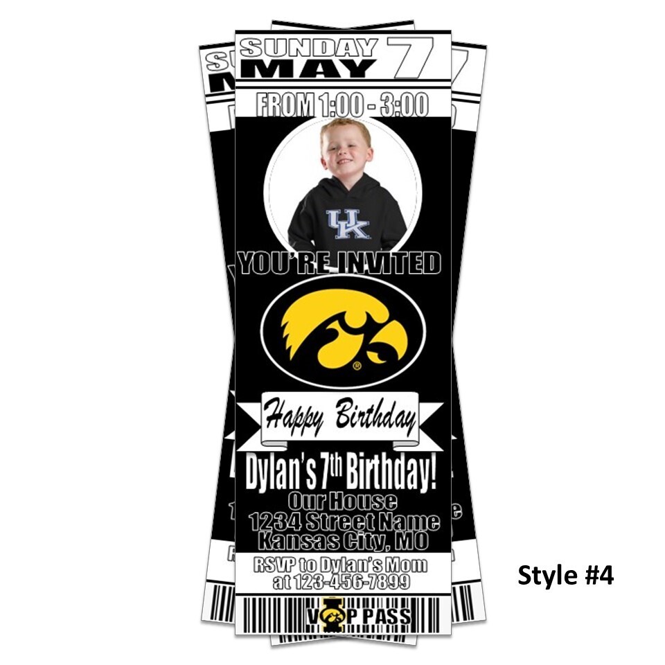 Custom Request For Iowa Hawkeyes And KC Chiefs Photo Invite