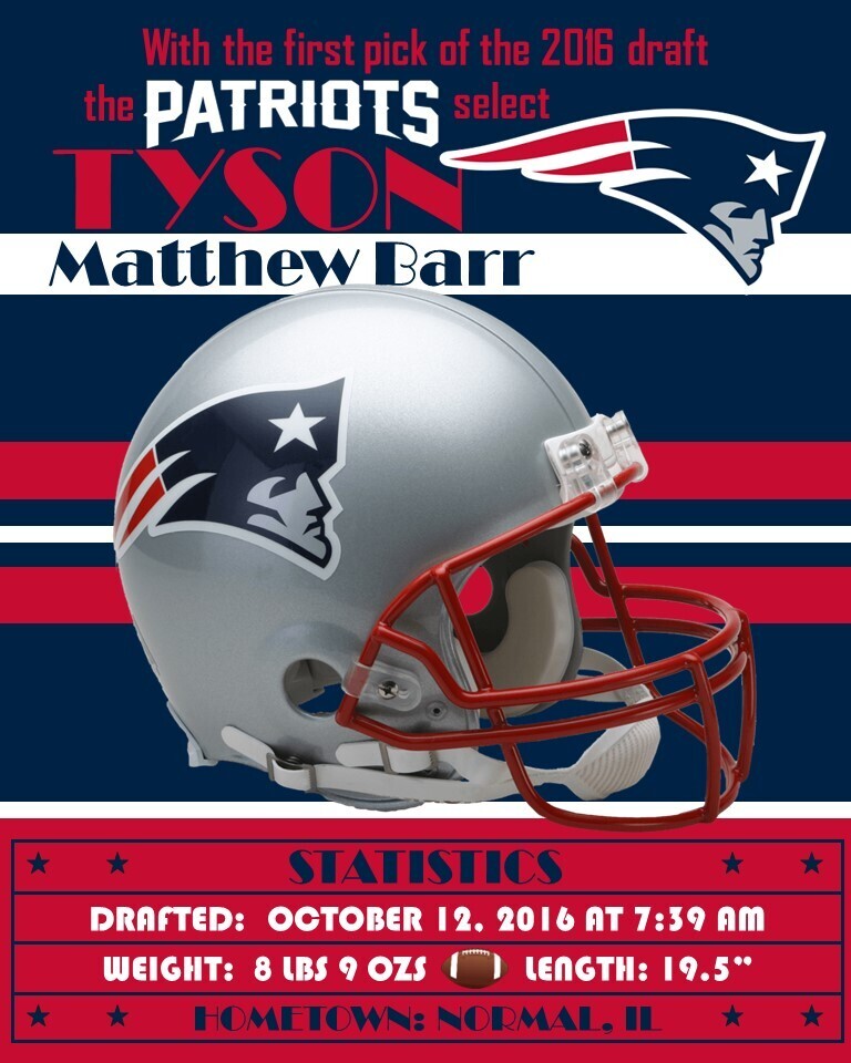 New England Patriots NFL Draft Birth Announcements Custom #MacJones