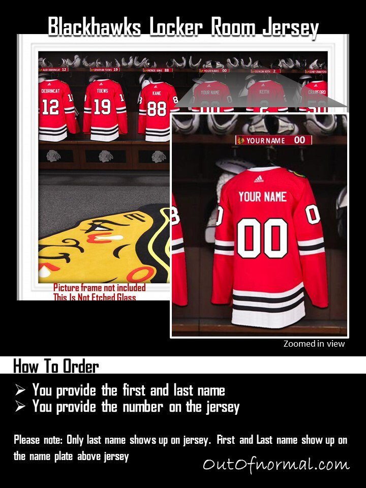 Chicago Blackhawks NHL Custom Locker Room Jersey - ANY NAME #
