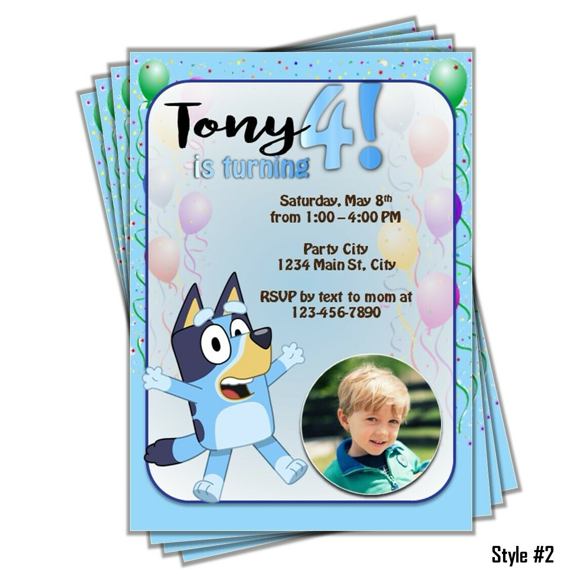 REPRINT: Bluey Birthday Party Invitation 5x7 Disney