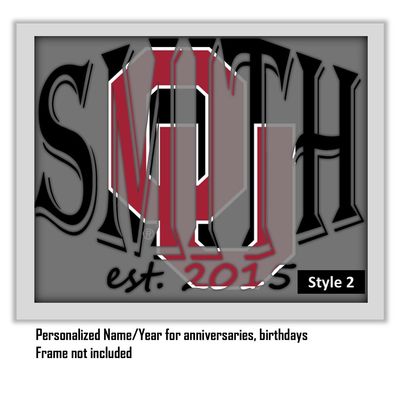 Oklahoma Sooners University OU Custom Name Gift -- Photo print