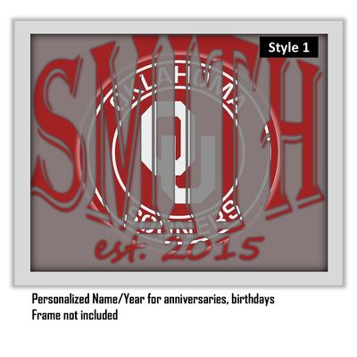Oklahoma Sooners University OU Custom Name Gift -- Photo print