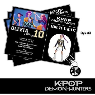 KPop Demon Hunters Birthday Invitation 5x7 K-pop