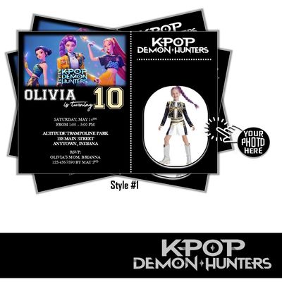 KPop Demon Hunters Birthday Invitation 5x7 K-pop