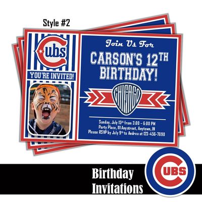 Chicago Cubs City Connect 2025 Photo MLB Baseball Birthday Invitation 5"x7" Digital Download